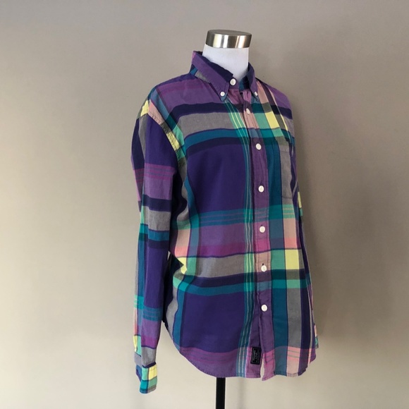 Shirt Small Abercrombie & Fitch Madras Plaid - Picture 4 of 9